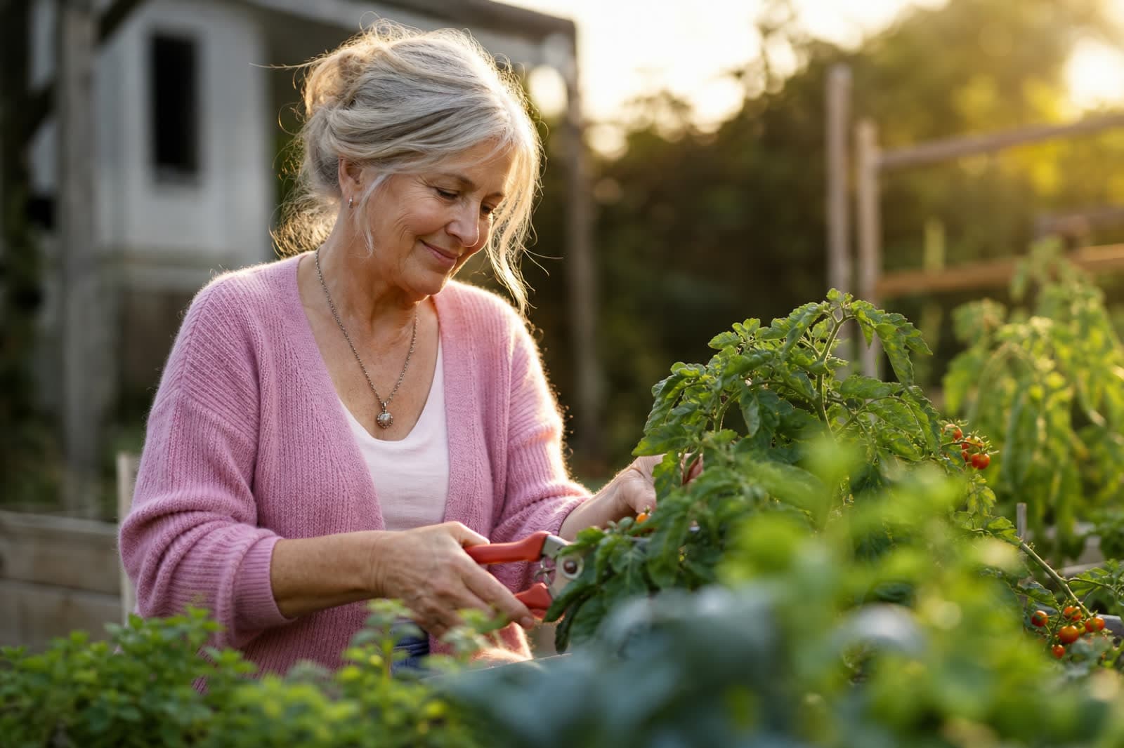 Retiree enjoying meaningful work in the garden
